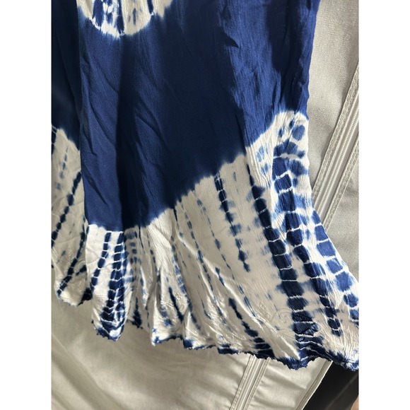 Advance Apparels One Size Tie-dye Blue White Cover Up Tank Top Summer Vacation - Picture 5 of 7